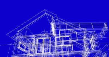 Ev kavramı kroki 3d çizim