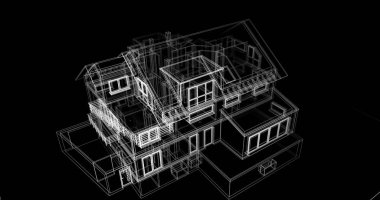 Ev kavramı kroki 3d çizim