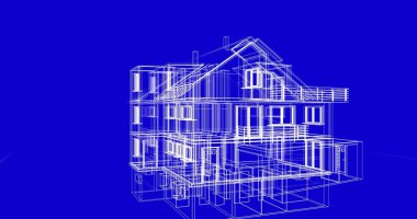 Ev kavramı kroki 3d çizim