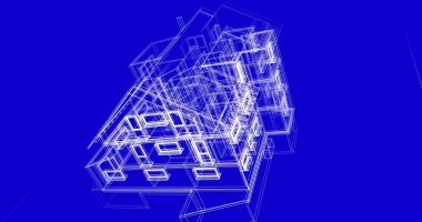 Ev kavramı kroki 3d çizim