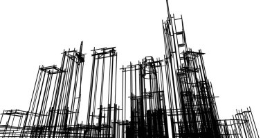 şehir mimarisi ve binalar 3D çizimi 