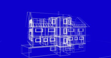 Ev kavramı kroki 3d çizim