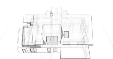 Ev kavramı kroki 3d çizim