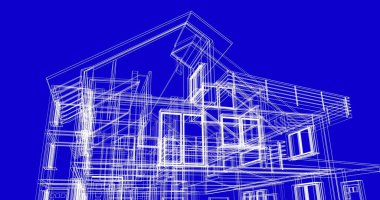 Ev kavramı kroki 3d çizim