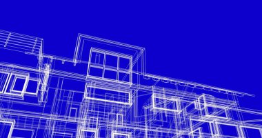 Ev kavramı kroki 3d çizim