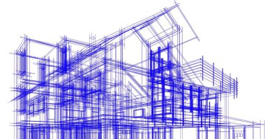 Ev kavramı kroki 3d çizim