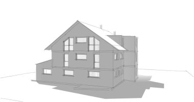 Ev kavramı kroki 3d çizim