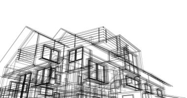 Ev kavramı kroki 3d çizim