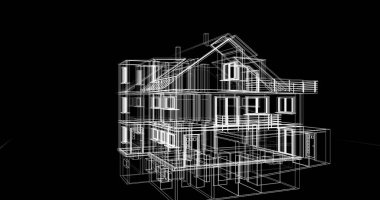 Ev kavramı kroki 3d çizim