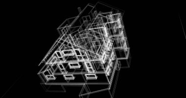 Ev kavramı kroki 3d çizim