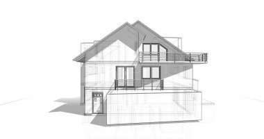 Ev kavramı kroki 3d çizim