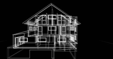 Ev kavramı kroki 3d çizim