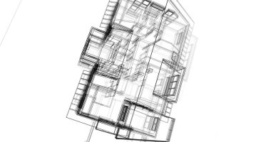 Ev kavramı kroki 3d çizim