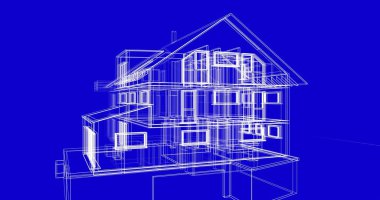 Ev kavramı kroki 3d çizim