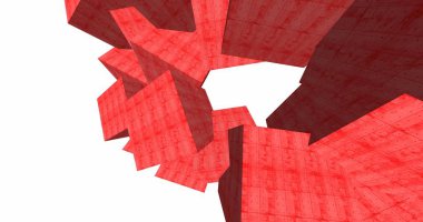 3D soyut beton küp arka plan 