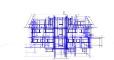 Ev kavramı kroki 3d çizim