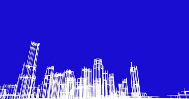 şehir mimarisi ve binalar 3D çizimi 