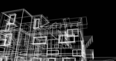 Ev kavramı kroki 3d çizim