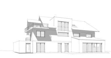 Ev kavramı kroki 3d çizim