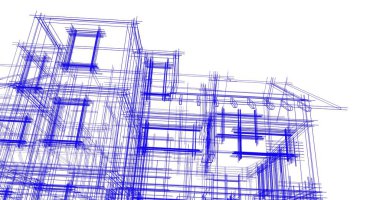 Ev kavramı kroki 3d çizim