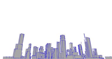 şehir mimarisi ve binalar 3D çizimi 