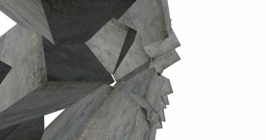 3D soyut beton küp arka plan 