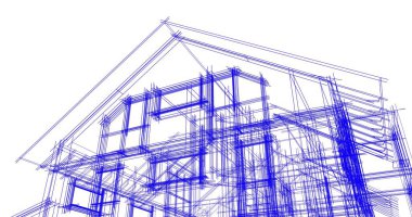 Ev kavramı kroki 3d çizim