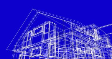 Ev kavramı kroki 3d çizim