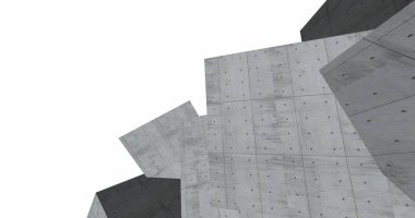 3D soyut beton küp arka plan 