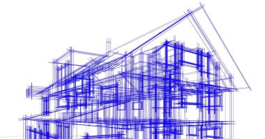 Ev kavramı kroki 3d çizim