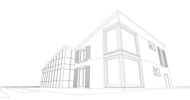 Ev kavramı kroki 3d çizim