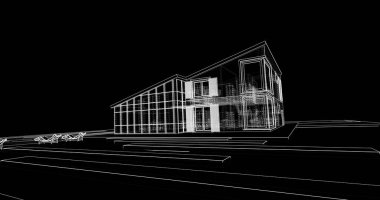 Ev kavramı kroki 3d çizim