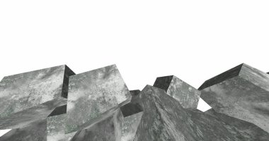 3D soyut beton küp arka plan 
