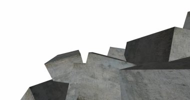 3D soyut beton küp arka plan 