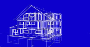 Ev kavramı kroki 3d çizim