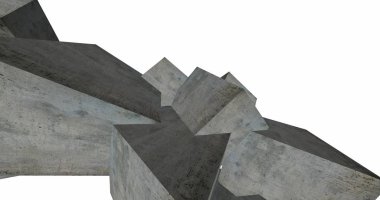 3D soyut beton küp arka plan 