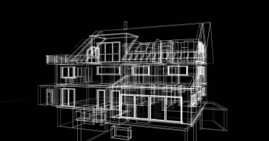 Ev kavramı kroki 3d çizim