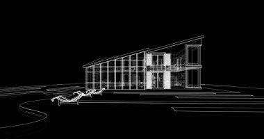 Ev kavramı kroki 3d çizim