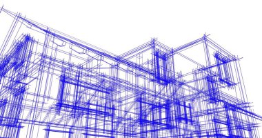 Ev kavramı kroki 3d çizim