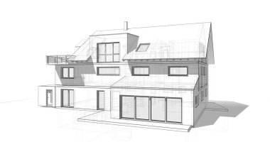 Ev kavramı kroki 3d çizim