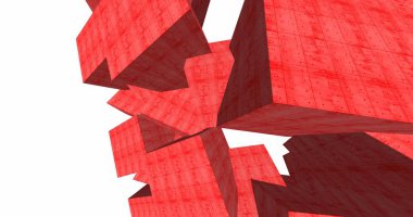 3D soyut beton küp arka plan 