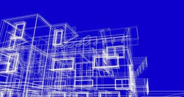 Ev kavramı kroki 3d çizim