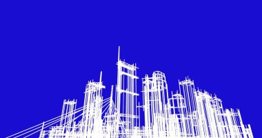 şehir mimarisi ve binalar 3D çizimi 