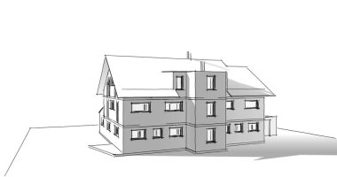 Ev kavramı kroki 3d çizim