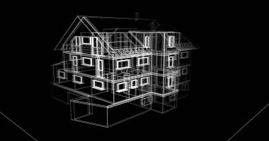 Ev kavramı kroki 3d çizim