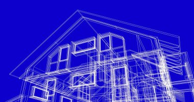 Ev kavramı kroki 3d çizim