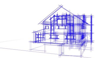 Ev kavramı kroki 3d çizim