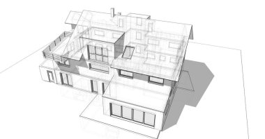 Ev kavramı kroki 3d çizim