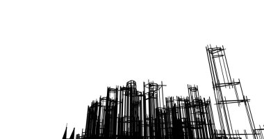 şehir mimarisi ve binalar 3D çizimi 