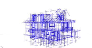 Ev kavramı kroki 3d çizim